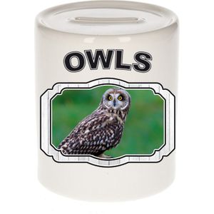 Dieren velduil spaarpot - owls/ uilen spaarpotten kinderen 9 cm - Spaarpotten