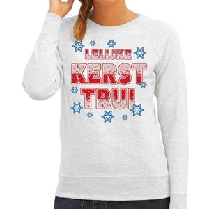 Foute kersttrui / sweater Lelijke kerst trui grijs voor dames - kerst truien