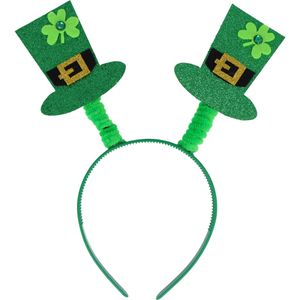 Sint Patricksday verkleed Tiara/diadeem - Shamrock hoedjes - groen - volwassenen - Verkleedhoofddeksels