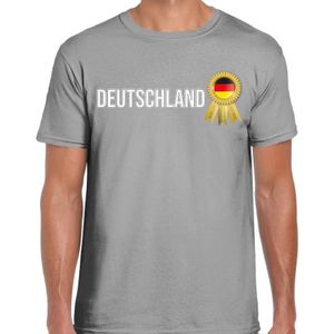 Verkleed T-shirt voor heren - Deutschland- grijs - voetbal supporter - themafeest - Duitsland - Feestshirts