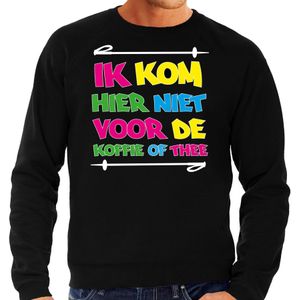 Apres ski sweater voor heren - koffie of thee - zwart - apres ski/winter trui - Feesttruien