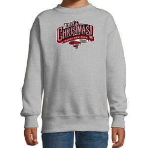 Merry Christmas Kerstsweater / Kerst outfit grijs voor kinderen - kerst truien kind
