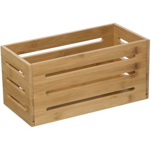 Fruitkisten opslagbox - open structuur - lichtbruin - hout - L31 x B15 x H15 cm - Opbergkisten