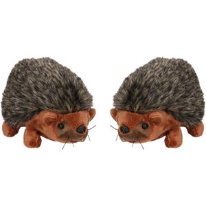 Set van 2x Stuks Pluche Knuffel Dieren Egel van 17 cm - Speelgoed Egeltjes Knuffels