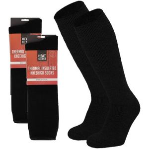 Apollo - Thermo Hoge Sokken - Zwart - 2x Paar - Extra Dikke Stof - Kousen & Sokken