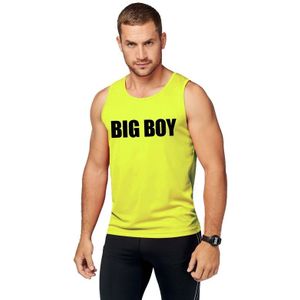 Neon geel sport shirt/ singlet Big boy heren - Sportshirts
