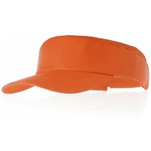 Oranje zonneklep voor volwassenen - Verkleedhoofddeksels