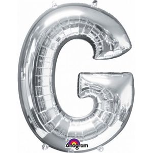 Grote letter ballon zilver G 86 cm - Ballonnen
