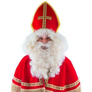 St Nicolaas pruik met baard en snor - Verkleedpruiken