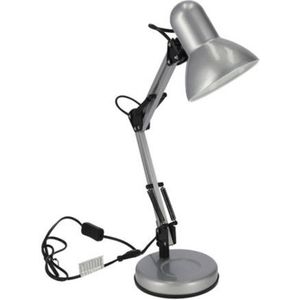 Zilveren bureaulamp/tafellamp 37 x 15 x 42 cm - Bureaulampen