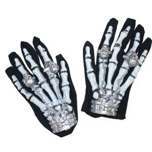 Skelet/geraamte horror handschoenen met licht - Verkleedarmdecoratie