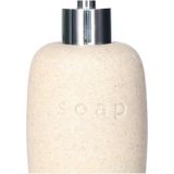 Set van 2x stuks zeeppompjes/zeepdispensers wit keramiek 18 cm - Navulbare zeep houders - Toilet/badkamer accessoires