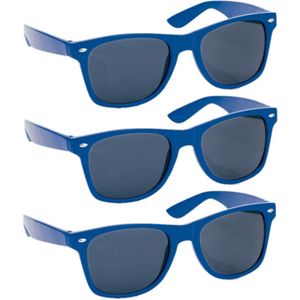 Hippe party zonnebrillen blauw volwassenen - 10 stuks - Verkleedbrillen