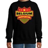 BelgiÃ«  / Belgium schild supporter sweater zwart voor kinderen - Feesttruien