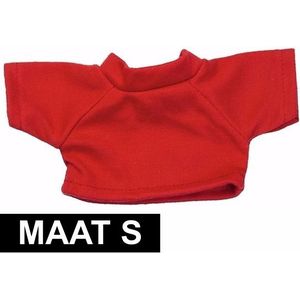 Knuffel kleertjes rood shirt S voor Clothies knuffel 10 x 8 cm - Knuffeldier