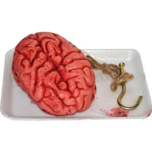 Slagerij bakje met hersenen 19 cm - Feestdecoratievoorwerp