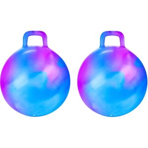 Skippybal marble - 2x - blauw/paars - D45 cm - buitenspeelgoed voor kinderen - Skippyballen