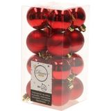 48x Kerst rode kerstballen 4 cm glanzende/matte kunststof/plastic kerstversiering - Kerstbal