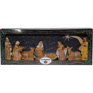 Kerststal beelden / figuren - 8x stuks - 10 cm - in doos 39 x 16 cm
