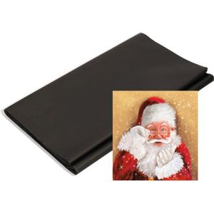Papieren tafelkleed/tafellaken zwart inclusief kerst servetten - Feesttafelkleden