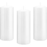 12x Witte cilinderkaars/stompkaars 8 x 20 cm 119 branduren - Geurloze kaarsen - Woondecoraties