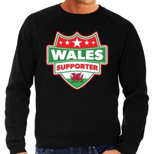 Welsh / Wales schild supporter sweater zwart voor heren - Feesttruien