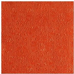 Luxe servetten barok patroon oranje 3-laags 15x stuks - Feestservetten