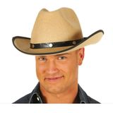 Carnaval verkleed Cowboy hoed Arizona - beige - voor volwassenen - Western thema - Verkleedhoofddeksels