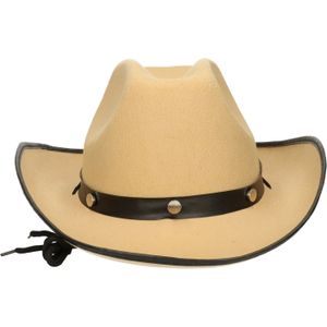 Carnaval verkleed Cowboy hoed Arizona - beige - voor volwassenen - Western thema - Verkleedhoofddeksels