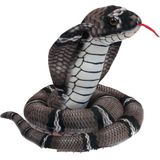 Knuffeldier Cobra slang - zachte pluche stof - grijs - premium kwaliteit knuffels - 120 cm - Knuffeldier