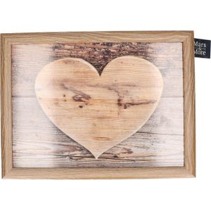 Schootkussen/laptray hart houtprint 43 x 33 cm  - Dienbladen