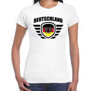 Deutschland landen / voetbal t-shirt wit dames - EK / WK voetbal - Feestshirts