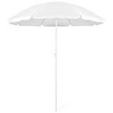 2x Verstelbare strand/tuin parasols wit 150 cm - Parasols
