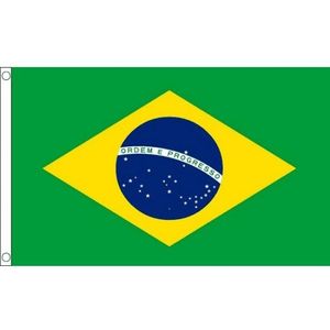 Kleine vlag van Brazilie 60 x 90 cm - Vlaggen