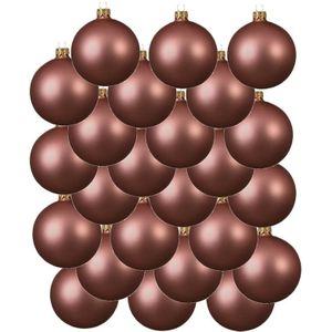 24x Oud roze kerstballen 6 cm matte glas kerstversiering - Kerstbal