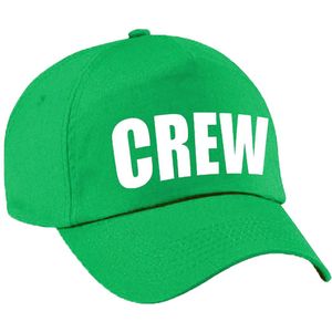 Groene crew personeel team pet / cap voor volwassenen - Verkleedhoofddeksels