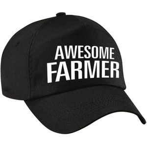 Awesome farmer pet / cap zwart voor volwassenen - Verkleedhoofddeksels