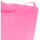 Excellent Houseware Flexibele emmer - 3x - roze - 25 liter - kunststof - vierkant - 35 x 38 cm