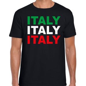 Italy / Italie landen t-shirt zwart voor heren - Feestshirts