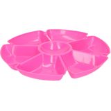 Excellent Houseware Hapjes/chips serveerschaal - 2x - fuchsia - 29 cm - Serveerschalen/dienbladen