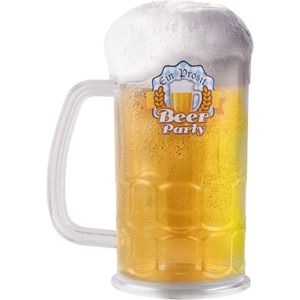 Bierpul - transparant - 500 ml - hard plastic - bierglas - halve liter - bier beker - Oktoberfest - Bierglazen