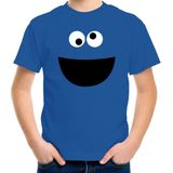 Blauwe Cartoon Knuffel Monster Verkleed T-shirt Blauw Voor Kinderen