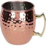 Excellent Houseware Moscow Mule bekers - 4x - RVS - koperkleurig - 500 ml - cocktailglazen