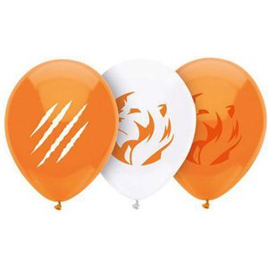 8x stuks oranje leeuw ballonnen 30 cm - Ballonnen