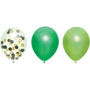 Feestversiering groen-kleuren-mix thema ballonnen 6x stuks 30 cm - Ballonnen