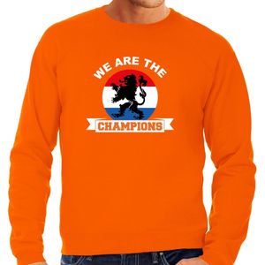 Oranje sweater / trui Holland / Nederland supporter we are the champions EK/ WK voor heren - Feesttruien