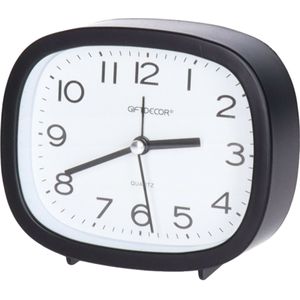 Wekker/alarmklok Good Morning - zwart - kunststof - 12 x 10 cm - staand - rond - Wekkers