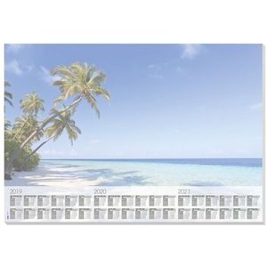 Bureaulegger van papier 59.5 x 41 cm met kalender design beach - Bureauonderleggers