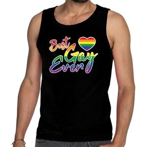 Best gay ever tanktop/mouwloos shirt zwart heren - Feestshirts