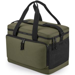 Grote strand/camping koeltas model Bali - 40 x 26 x 28 cm - 2 vakken - army groen - Koeltas